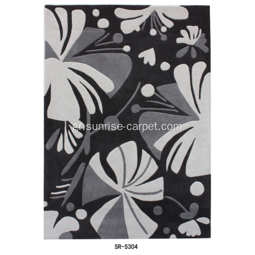 Κουβέρτα χέρι-φουντωτό & χαλί με άνθη μοτίβο